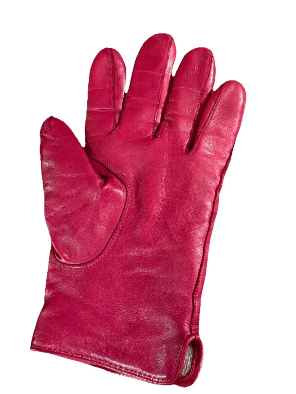 Coach Red Gloves Cashmere Lined Vintage Dress Gloves Size 8